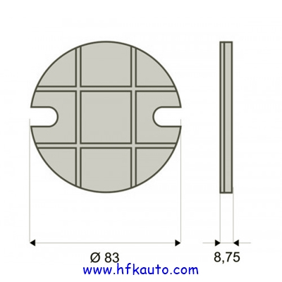 83x0x8,75mm. Endüstriyel Disk Balata
