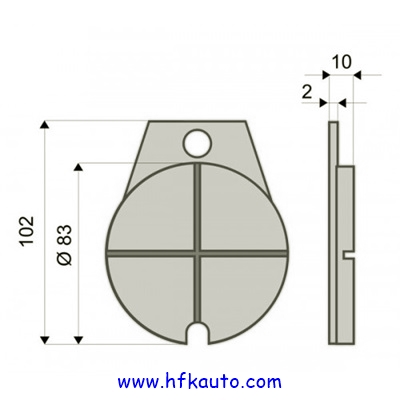 83x0x8mm. Endüstriyel Disk Balata